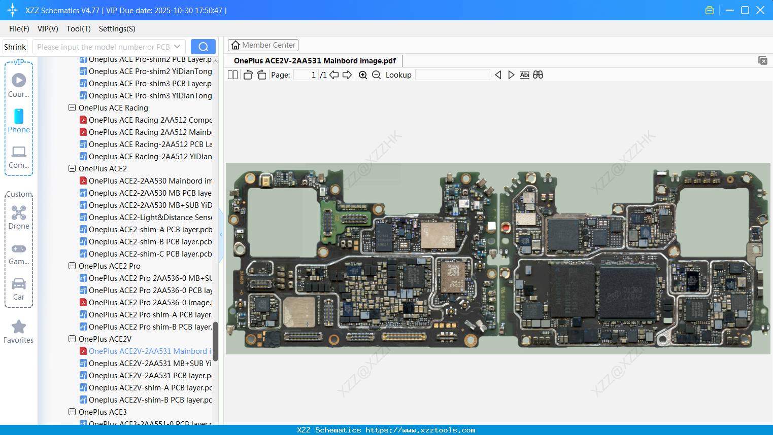 OnePlus ACE2V-2AA531 Mainbord Image